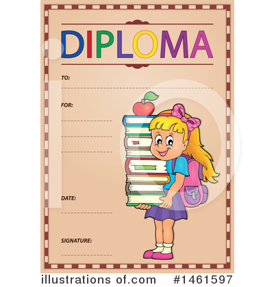 Royalty-Free (RF) Diploma Clipart Illustration by visekart - Stock Sample #1461597