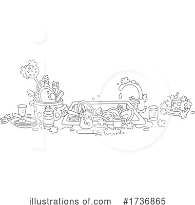 Dirty Dishes Clipart #1736865 by Alex Bannykh