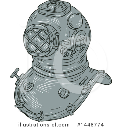 Royalty-Free (RF) Diving Helmet Clipart Illustration by patrimonio - Stock Sample #1448774