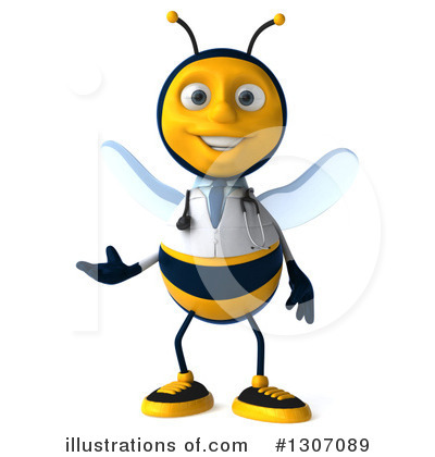 Royalty-Free (RF) Doctor Bee Clipart Illustration by Julos - Stock Sample #1307089