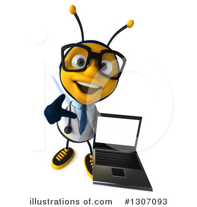 Royalty-Free (RF) Doctor Bee Clipart Illustration by Julos - Stock Sample #1307093