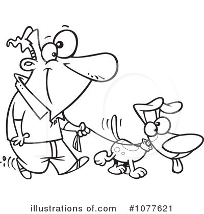 Dog Walker Clipart #1077621 by toonaday