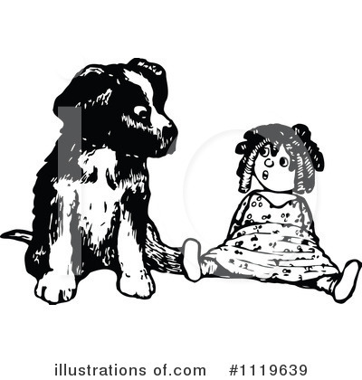 Royalty-Free (RF) Dog Clipart Illustration by Prawny Vintage - Stock Sample #1119639