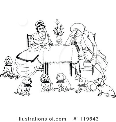 Royalty-Free (RF) Dog Clipart Illustration by Prawny Vintage - Stock Sample #1119643