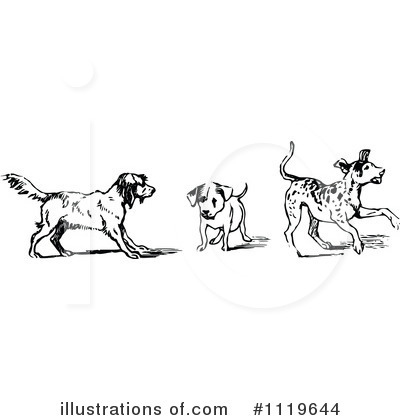 Royalty-Free (RF) Dog Clipart Illustration by Prawny Vintage - Stock Sample #1119644