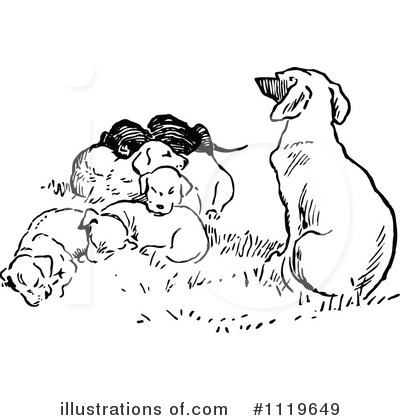 Royalty-Free (RF) Dog Clipart Illustration by Prawny Vintage - Stock Sample #1119649