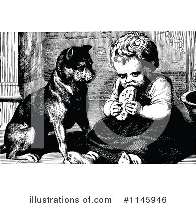 Royalty-Free (RF) Dog Clipart Illustration by Prawny Vintage - Stock Sample #1145946