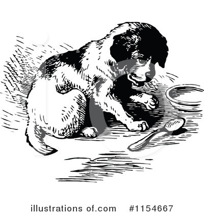 Royalty-Free (RF) Dog Clipart Illustration by Prawny Vintage - Stock Sample #1154667