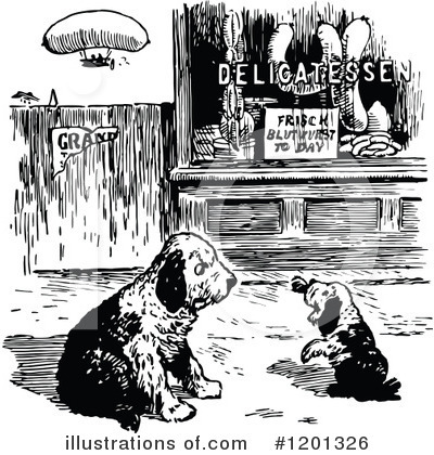Royalty-Free (RF) Dog Clipart Illustration by Prawny Vintage - Stock Sample #1201326