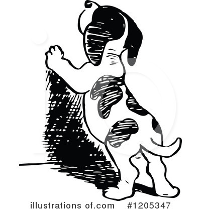 Royalty-Free (RF) Dog Clipart Illustration by Prawny Vintage - Stock Sample #1205347