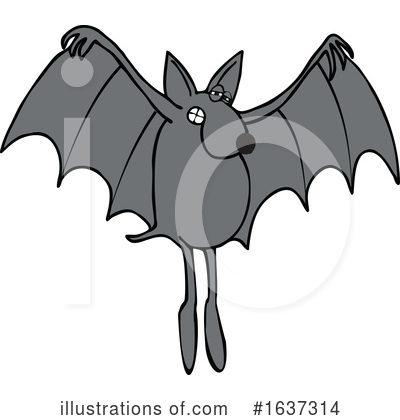 Flying Bat Clipart #1637314 by djart