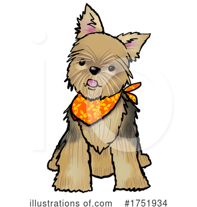 Yorkie Clipart #1751934 by Maria Bell