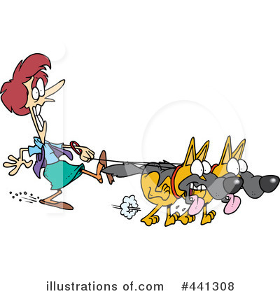 Dog Walker Clipart #441308 by toonaday