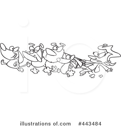Royalty-Free (RF) Dog Walker Clipart Illustration by toonaday - Stock Sample #443484