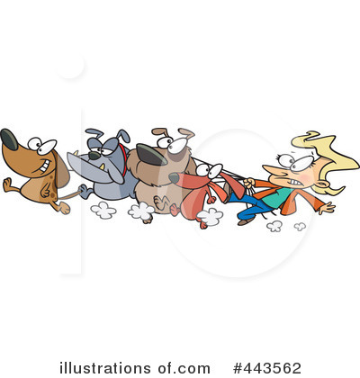 Royalty-Free (RF) Dog Walker Clipart Illustration by toonaday - Stock Sample #443562