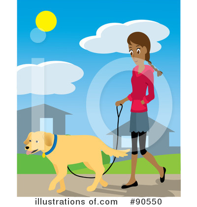 Royalty-Free (RF) Dog Walker Clipart Illustration by Rosie Piter - Stock Sample #90550