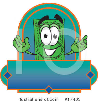 Dollar Bill Character Clipart #17403 by Mascot Junction