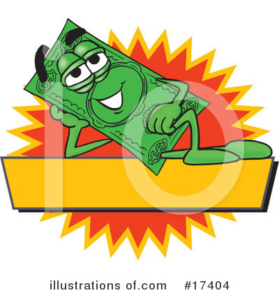 Dollar Bill Character Clipart #17404 by Mascot Junction