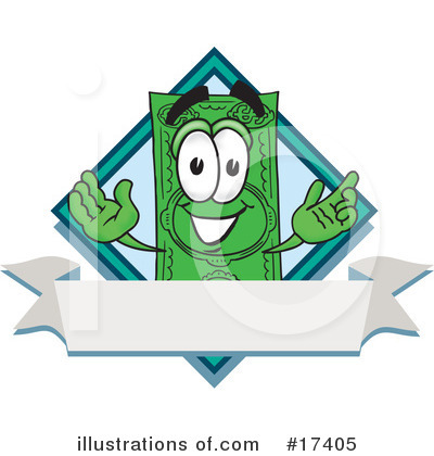 Royalty-Free (RF) Dollar Bill Character Clipart Illustration by Mascot Junction - Stock Sample #17405