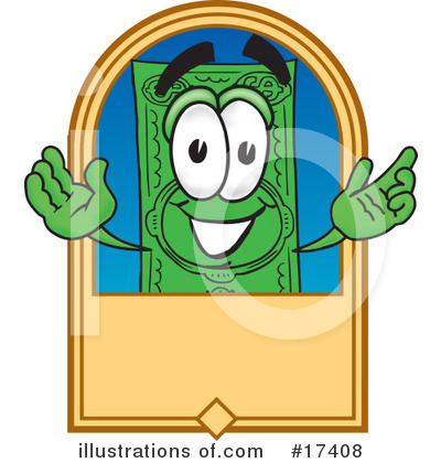 Dollar Bill Character Clipart #17408 by Mascot Junction