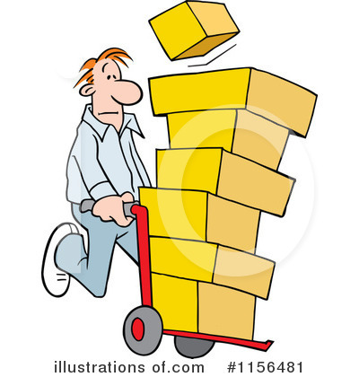 Hand Truck Clipart #1156481 by Johnny Sajem