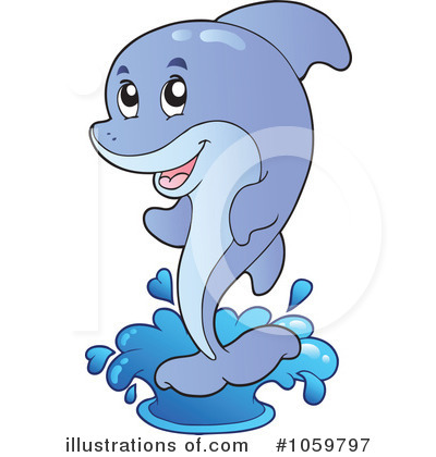 Royalty-Free (RF) Dolphin Clipart Illustration by visekart - Stock Sample #1059797