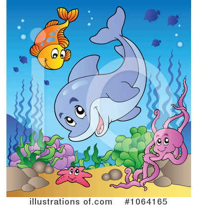 Royalty-Free (RF) Dolphin Clipart Illustration by visekart - Stock Sample #1064165