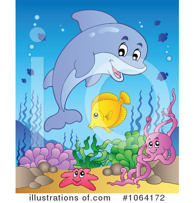 Royalty-Free (RF) Dolphin Clipart Illustration by visekart - Stock Sample #1064172
