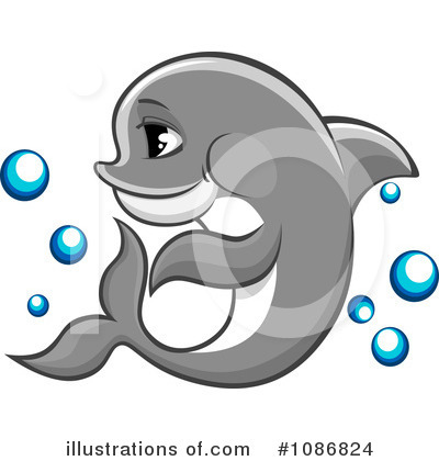 Royalty-Free (RF) Dolphin Clipart Illustration by Vector Tradition SM - Stock Sample #1086824