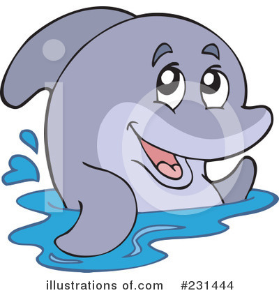 Royalty-Free (RF) Dolphin Clipart Illustration by visekart - Stock Sample #231444