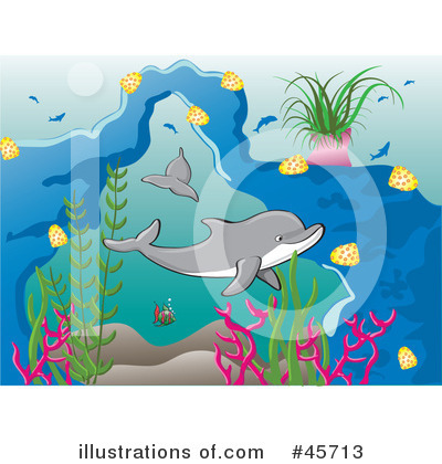 Royalty-Free (RF) Dolphin Clipart Illustration by pauloribau - Stock Sample #45713