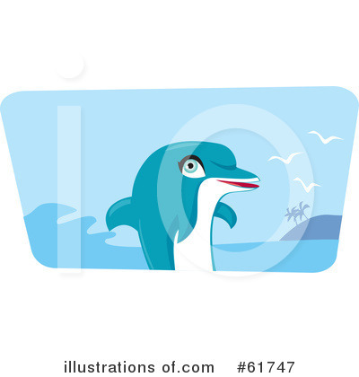 Royalty-Free (RF) Dolphin Clipart Illustration by Monica - Stock Sample #61747