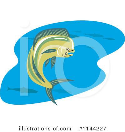Royalty-Free (RF) Dolphin Fish Clipart Illustration by patrimonio - Stock Sample #1144227