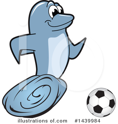 Royalty-Free (RF) Dolphin Mascot Clipart Illustration by Mascot Junction - Stock Sample #1439984
