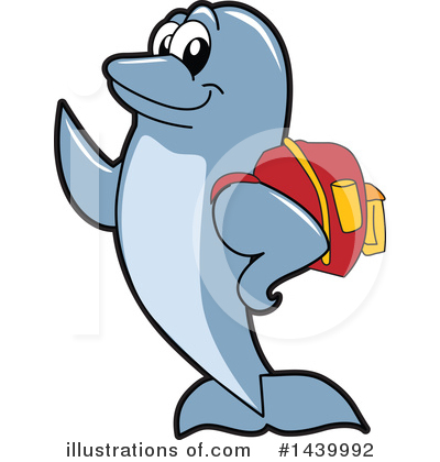 Royalty-Free (RF) Dolphin Mascot Clipart Illustration by Mascot Junction - Stock Sample #1439992