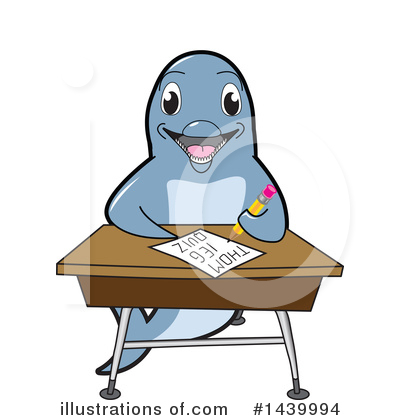 Royalty-Free (RF) Dolphin Mascot Clipart Illustration by Mascot Junction - Stock Sample #1439994