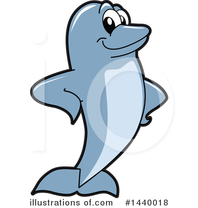 Royalty-Free (RF) Dolphin Mascot Clipart Illustration by Mascot Junction - Stock Sample #1440018