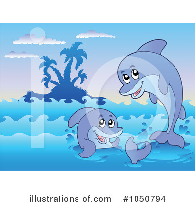 Royalty-Free (RF) Dolphins Clipart Illustration by visekart - Stock Sample #1050794