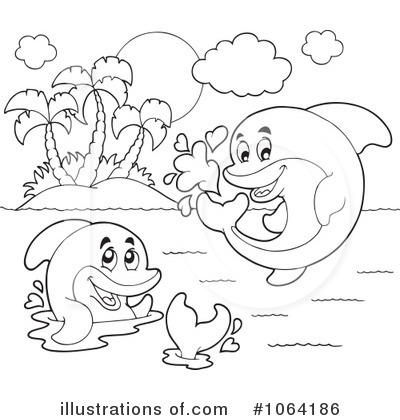 Royalty-Free (RF) Dolphins Clipart Illustration by visekart - Stock Sample #1064186