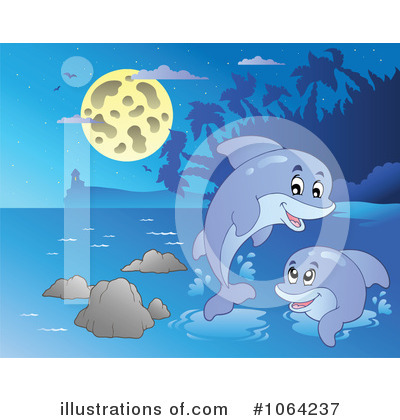Royalty-Free (RF) Dolphins Clipart Illustration by visekart - Stock Sample #1064237