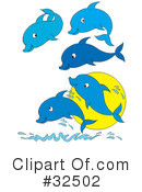 Dolphins Clipart #32502 by Alex Bannykh