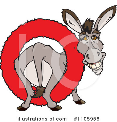 Royalty-Free (RF) Donkey Clipart Illustration by Dennis Holmes Designs - Stock Sample #1105958