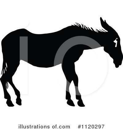 Royalty-Free (RF) Donkey Clipart Illustration by Prawny Vintage - Stock Sample #1120297