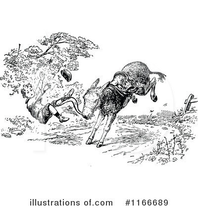 Royalty-Free (RF) Donkey Clipart Illustration by Prawny Vintage - Stock Sample #1166689