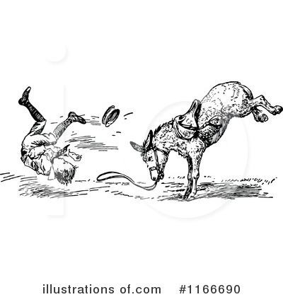 Royalty-Free (RF) Donkey Clipart Illustration by Prawny Vintage - Stock Sample #1166690