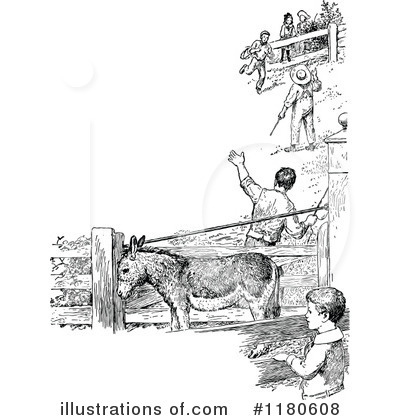 Royalty-Free (RF) Donkey Clipart Illustration by Prawny Vintage - Stock Sample #1180608