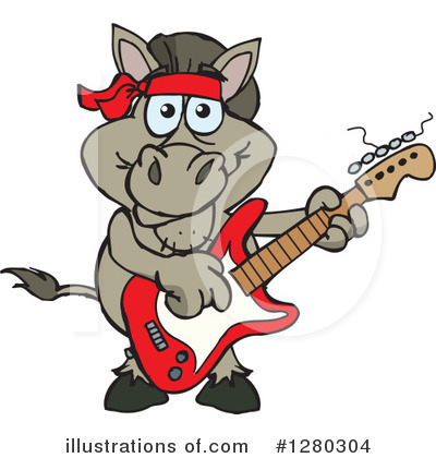 Royalty-Free (RF) Donkey Clipart Illustration by Dennis Holmes Designs - Stock Sample #1280304