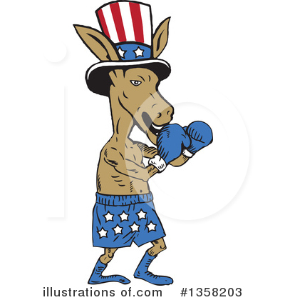 Democratic Donkey Clipart #1358203 by patrimonio
