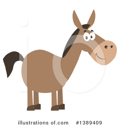 Royalty-Free (RF) Donkey Clipart Illustration by Hit Toon - Stock Sample #1389409