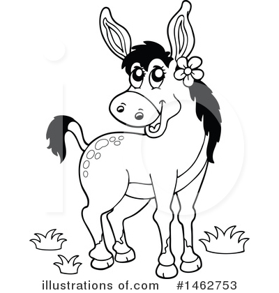 Royalty-Free (RF) Donkey Clipart Illustration by visekart - Stock Sample #1462753